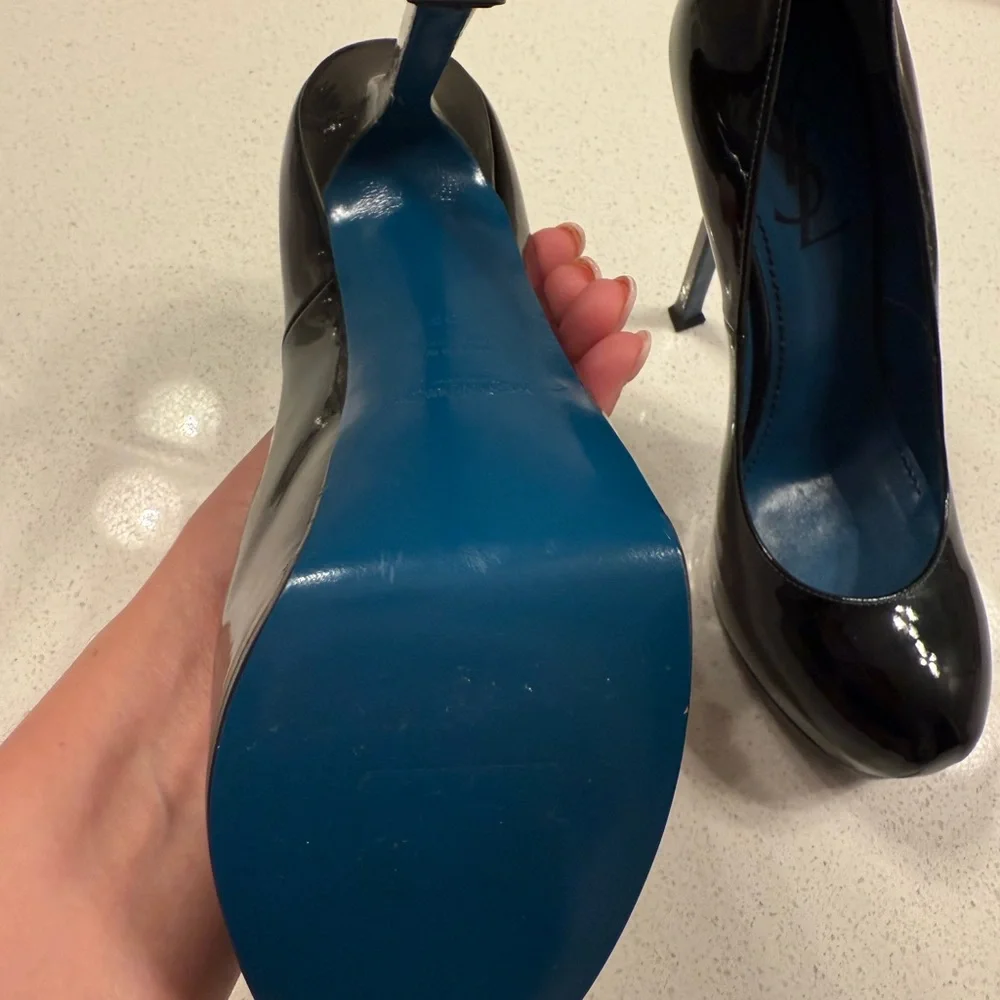 Yves Saint Laurent Black Heels Tribtoo Classic Pumps - Picture 2 of 6